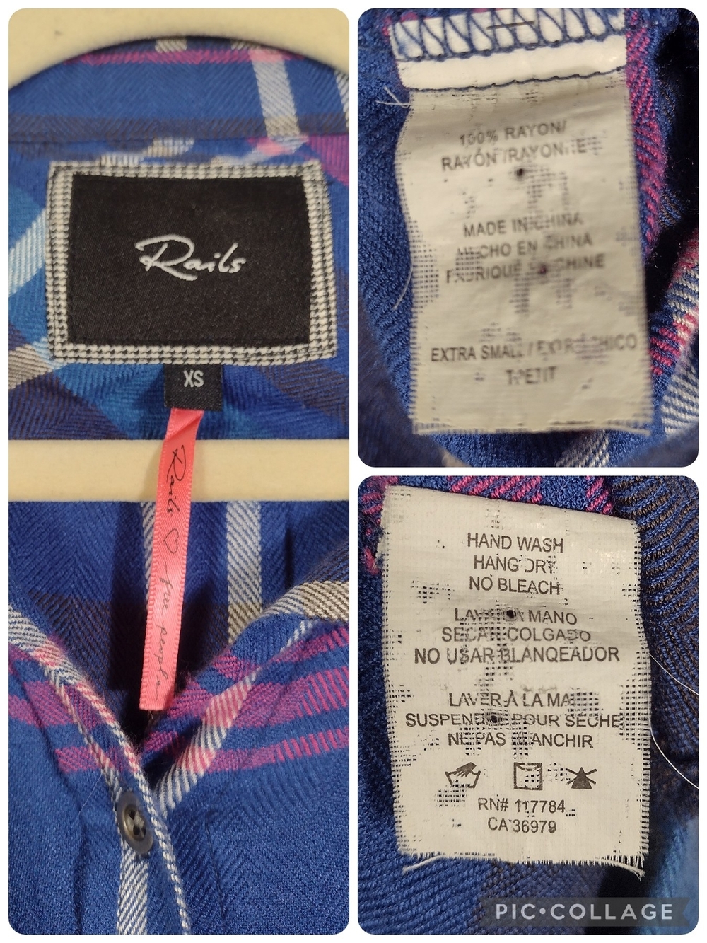 Rails x Free People Plaid Flannel Sleeveless Button Down Britt Top Blue Purple - Picture 14 of 16